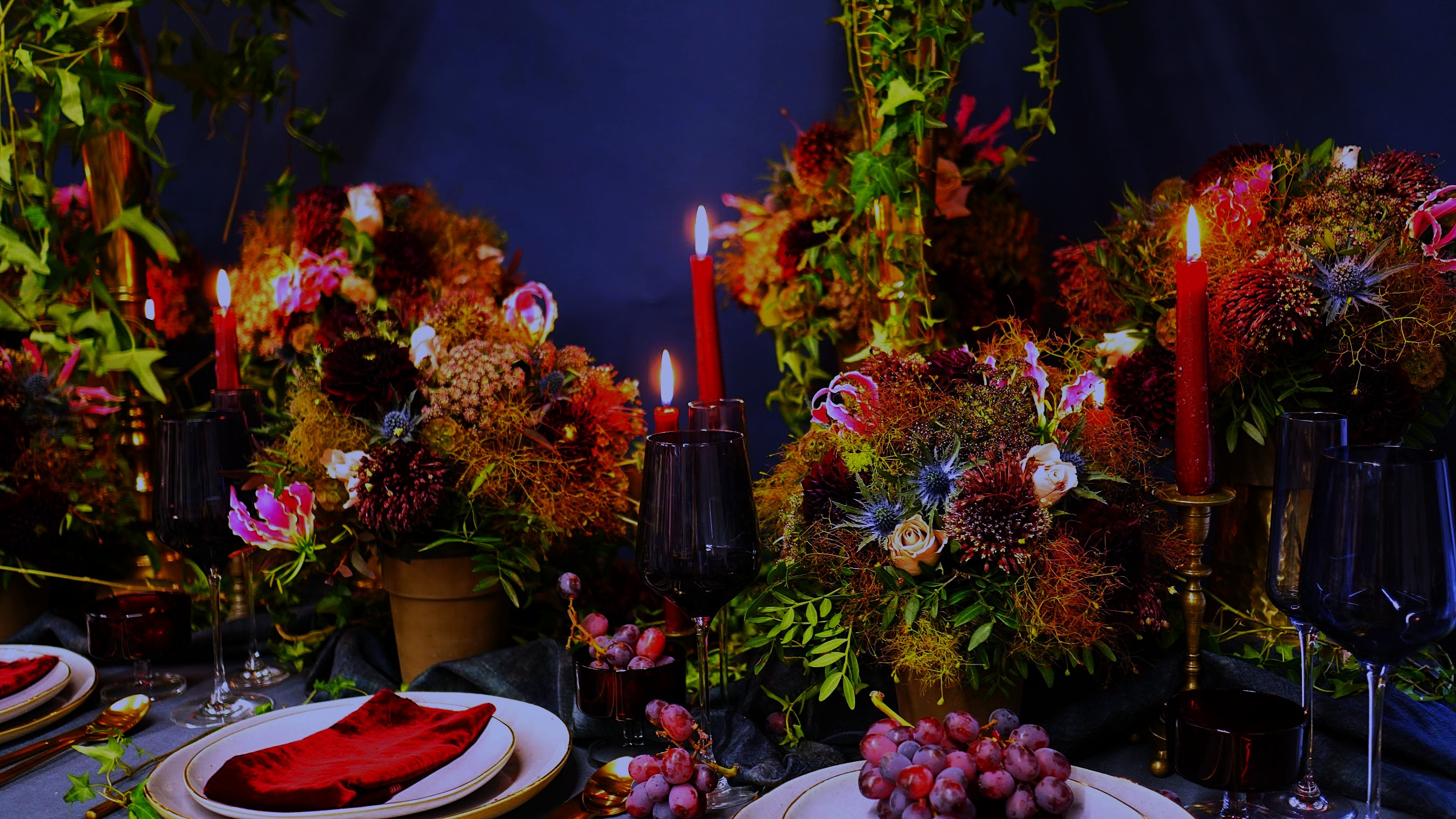 Tablescape with candlelight